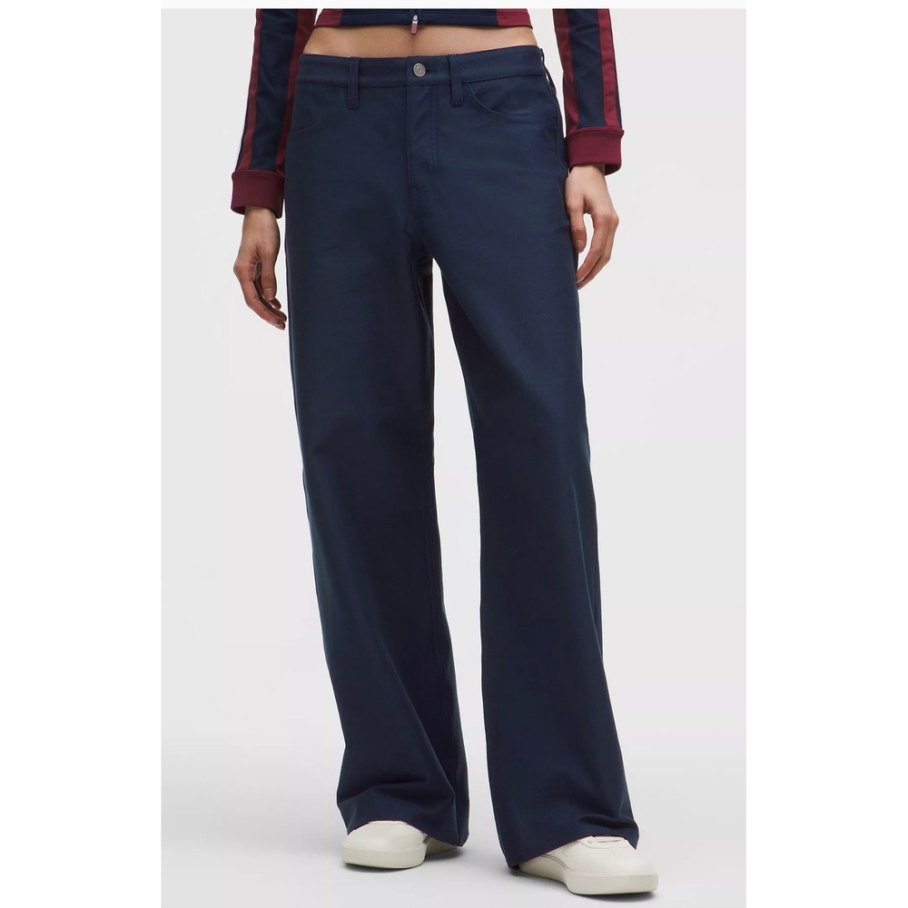 Lululemon EasyFive Low Rise Classic-Wide Pant Utilitech Twill Navy Size 28 NWT